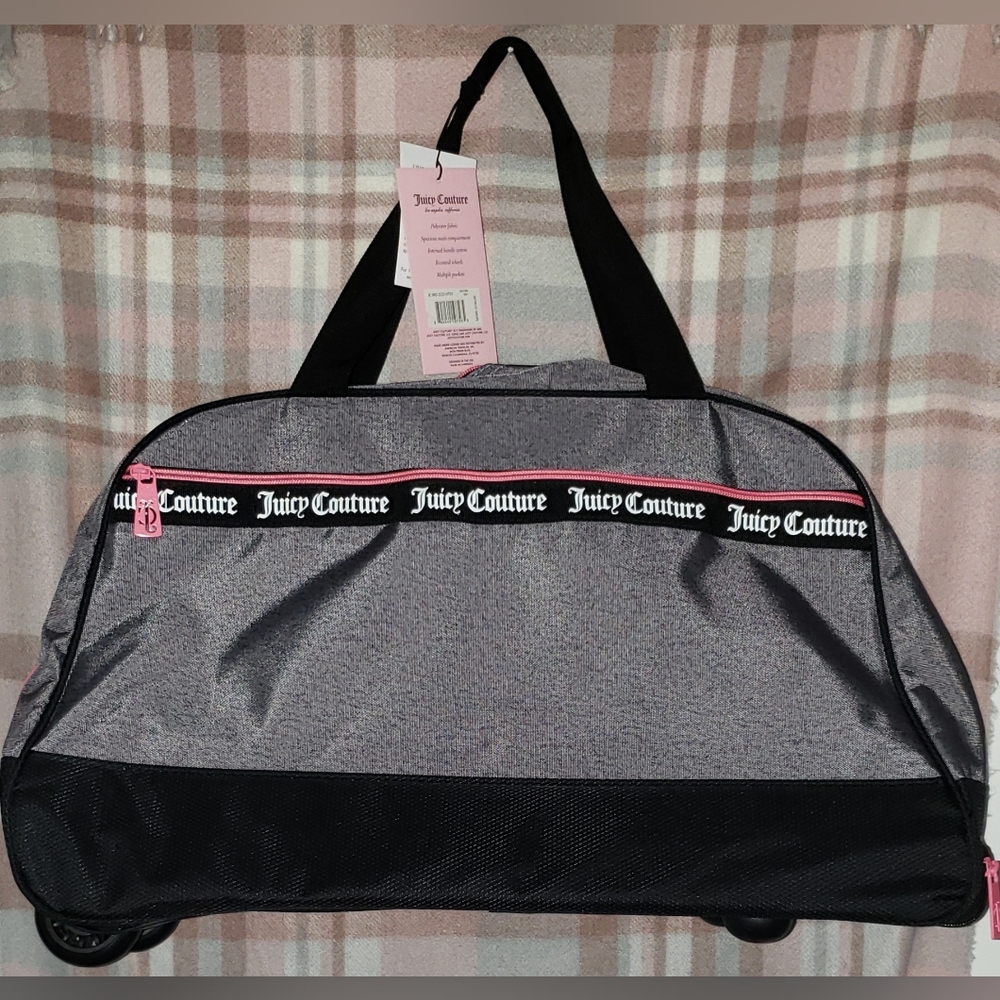 Juicy Couture Heather Grey Rolling Duffle Bag